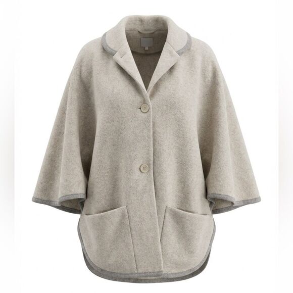 Rusk & Finch Jackets & Blazers - RUSK & FINCH WOMENS TAN WOOL PONCHO/COAT SIZE M/L